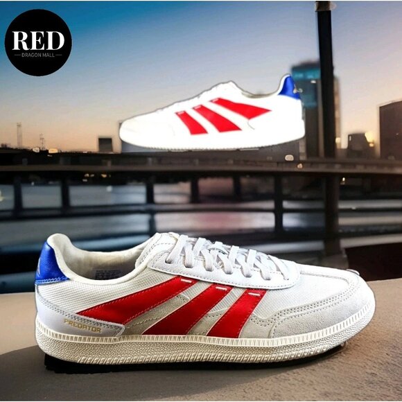 Adidas Predator Freestyle Indoor Soccer Shoe Red White IG8974 - Men's Size 8.5 - Picture 1 of 14